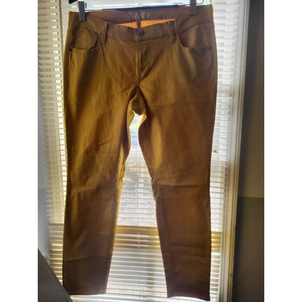 Old‎ Navy The Rockstar Skinny Pants Mustard Yellow Ochre Chinos Womens 16
